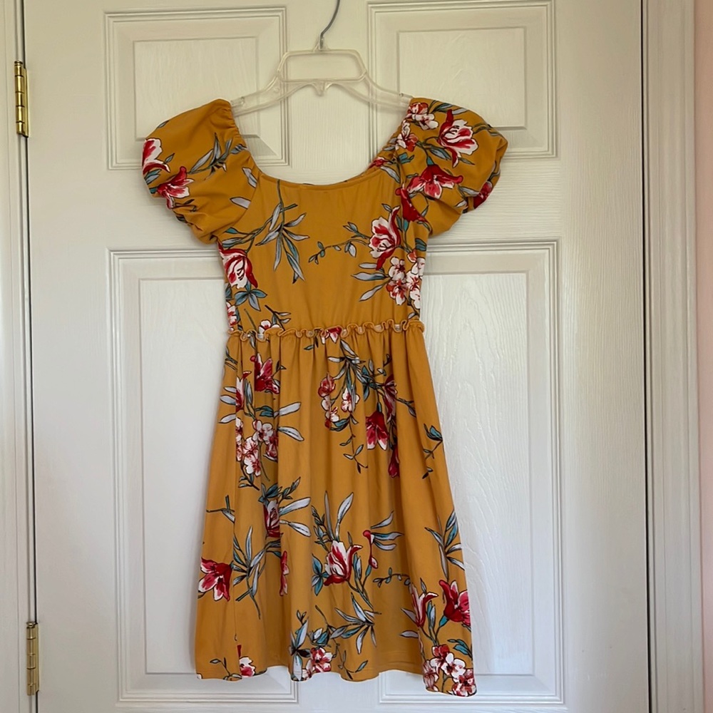 Orange Rose flower Girls dress